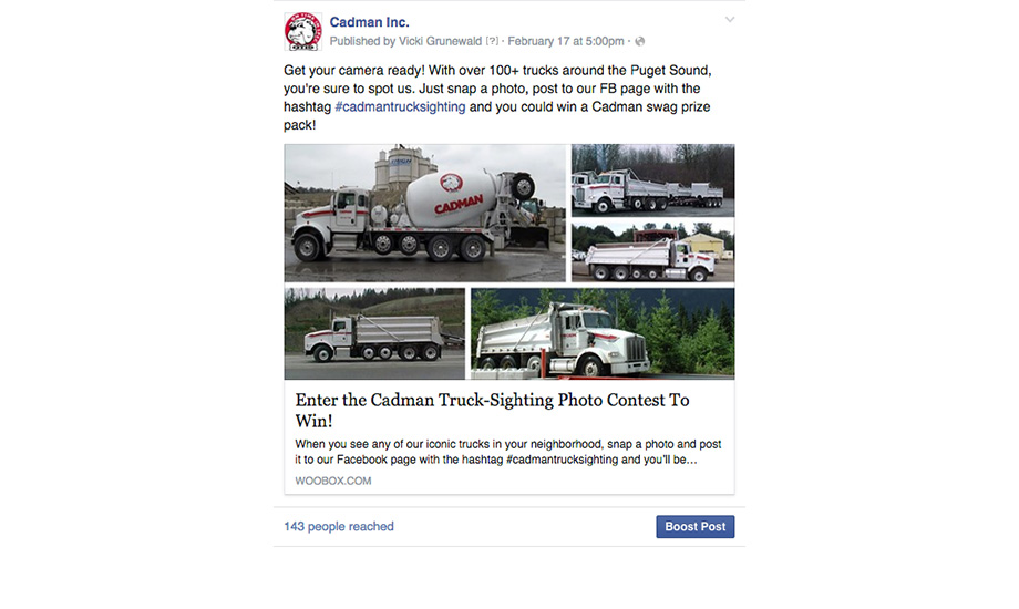 Cadman: #Cadmantrucksighting photo contest reminder post