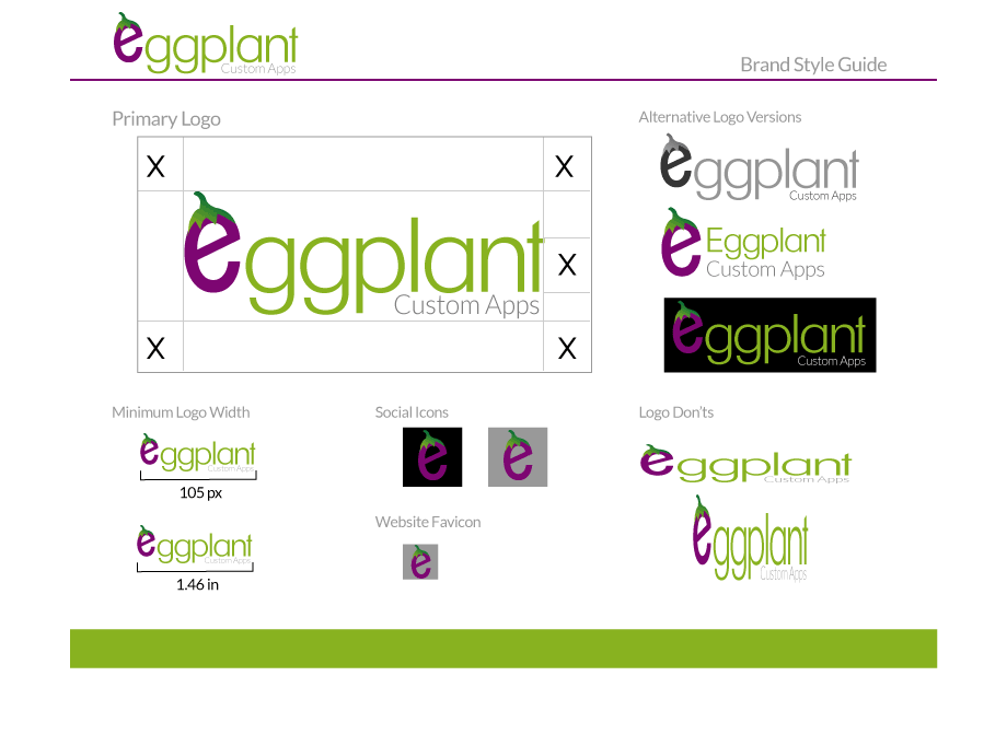 Eggplant Apps: Mock style guide (page 2 of 2)