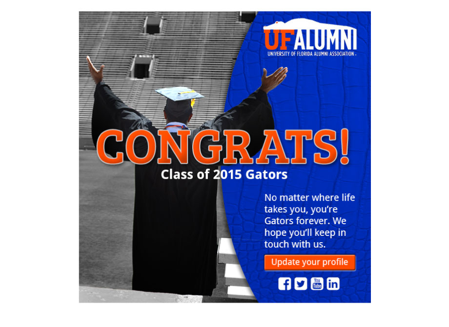 Mock University of Florida Spring 2015 graduation ecard