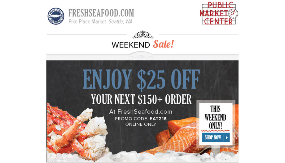 Pure Food Fish Market: Sample email design