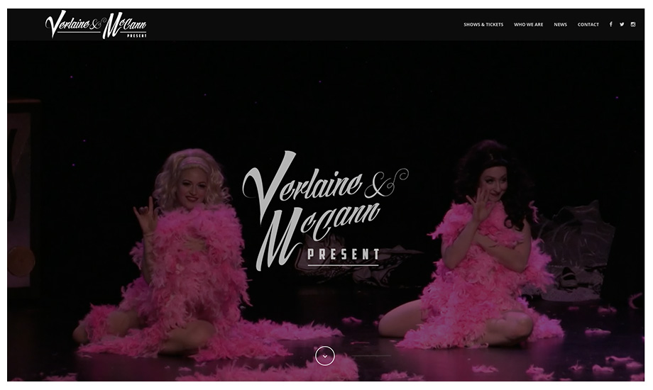 Verlaine & McCann: Hero video as top of homepage with logo overlay